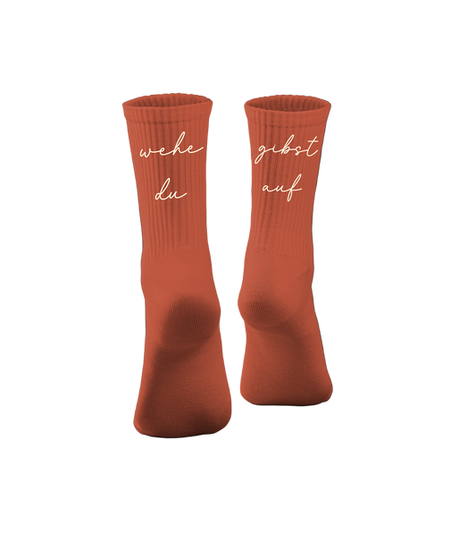 Wehe du gibst auf - Socken braun
